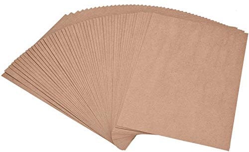 Willingood Kraftpapier, 52 Blätter, DIN A4, Naturkarton, 180g hochwertige Qualität, Brown Natural Craft Card, Kraftkarton