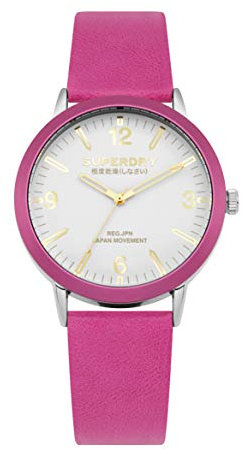 Superdry Damen Analog Quarz Uhr mit Leder Armband SYL259P