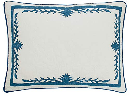 Tommy Bahama Aloha Ananas-Kissenbezug, Baumwolle, Blau | Weicher, dekorativer Bezug, abgestimmter Bettwäsche-Stil, einfache Kisseneinlage, Schlafzimmerschicht, pflegeleicht
