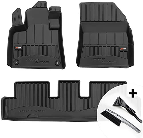 moto-MOLTICO 3D Gummimatten Auto, 3-teiliges Set, Allwetter Gummi Fußmatten, Antirutsch & Wasserfest Autoteppiche - passend für Citroen C4 SpaceTourer Picasso II 2013-2019