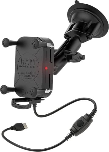 RAM Mounts Waterproof Wireless Charging Suction Cup Mount, W125778713 (Suction Cup Mount RAM-B-166-UN12W, Mobile phone/smartphone, Active holder, Car, Black)