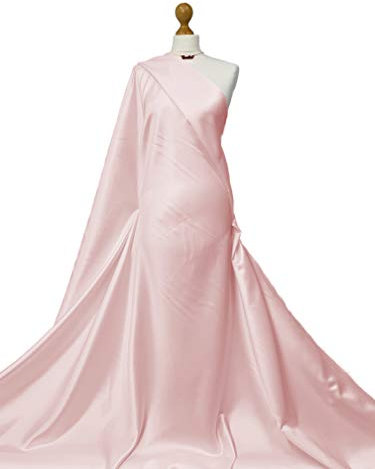 Tissu en satin Duchess de qualité supérieure | Satin lourd luxueux | Matériau de la robe de mariée | Tissu certifié Oeko-TEX® | Tissus (rose layette, demi-mètre)
