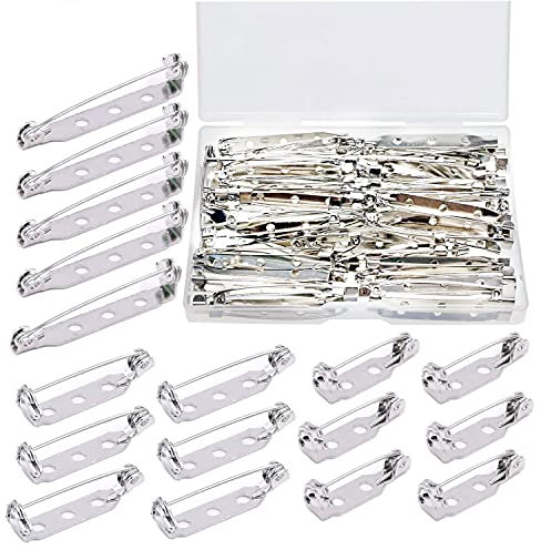 HUAZIZ 100 Pcs Sicherheitsnadel Broschennadeln Pins für DIY Handwerk (20/25/32 mm), Craft Sicherheitsnadel,für Schmuck- und Handarbeiten(Silber)