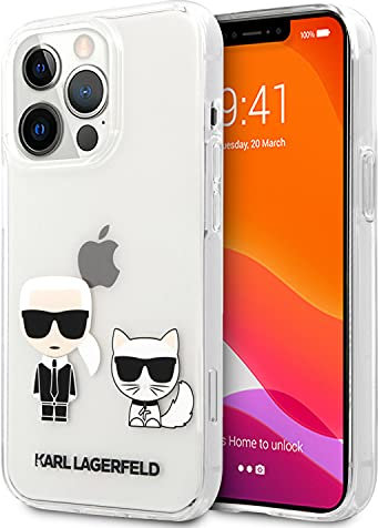 CG MOBILE Karl Lagerfeld Hartschale aus PC/TPU, Ikonik Choupette für iPhone 13 Pro Max (6,7 Zoll), transparent