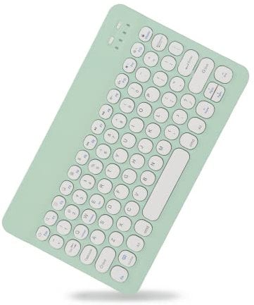 Zunate Kabellose Bluetooth 3.0-Tastatur, Schlanke Tragbare Wiederaufladbare Tastatur mit Sperrbildschirmfunktion, Unterstützung für IOS, für Android, für Windows(Grün)