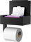JiangLin Schwarz Toilettenpapierhalter Ohne Bohren mit Feuchttücherbox,Wandmontierter Edelstahl Klopapierhalter ohne Bohren,WC Papier Halterung mit Ablage-Box für Küche und Bad