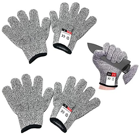 DKDDSSS 2 Pairs Safety Gloves Cut Resistant Gloves, Level 5 Protection Food Grade Cut Proof Gloves Gardening Gloves Work Protective Gloves Cooking Gloves 3D Comfort Stretch Fit, Power Grip(xxs)