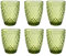 FRANCACOR PACK 6 VASOS AGUA CRISTAL DIAMOND 250 ml 10x8 CMS (JUEGO 6) VERDE