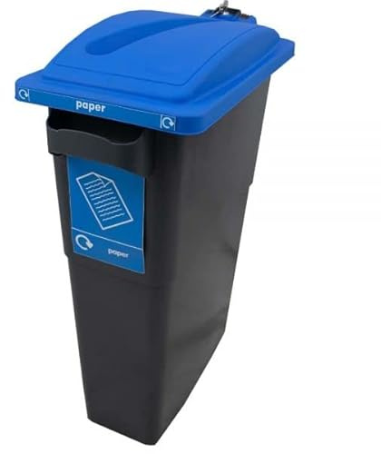 Sustainabin Indoor Recycling Bin - 70 Litres (Blue - Recycled Paper Slot - Lock)