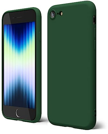 oakxco für iPhone SE Hülle 2022 2020, iPhone 7/8 Hülle Silikon Case mit Kameraschutz, Ultra Dünn Bunt Handyhülle Mädchen, Einfarbig Handy Hülle Slim Schutzhülle, Matt TPU Weich Gummi Glatt, Grün
