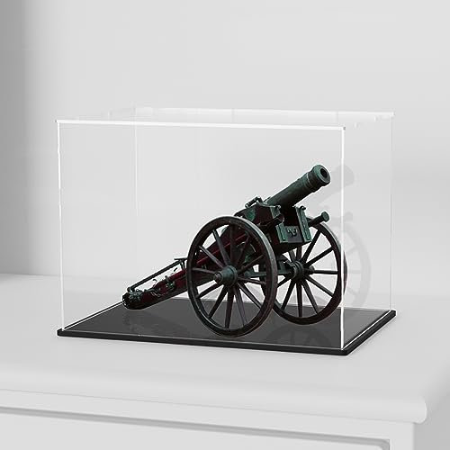 Acryl-Präsentationsvitrine, große Acryl-Displaybox, klare Vitrinen mit schwarzem Boden und Deckel für Sammelobjekte und Figuren, 14,5x11x11 Zoll