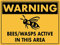 Warnung: Bienen Und Wespen Sind In Diesem Gebiet Aktiv Warnschild Wandposter Verbotsschild Blechschild Für Innen Draußen 20X30cm