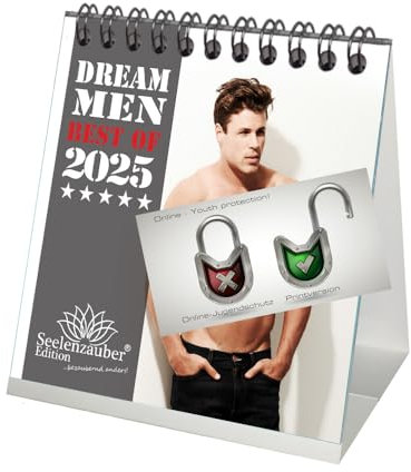 Sexy Dream Men Kalender für 2025 Format 10cm x 10cm Erotik Männer Mann - Seelenzauber