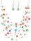FULU AUTUMN Boho Mehrschichtige Perlenkette Damen Perlen Statement Kette und Ohrringe Set Modeschmuck für Mütter Frau Oma Mode Geschenke(Colorfol)