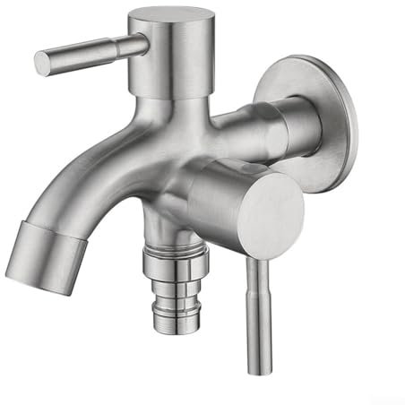 Rubinetto per lavatrice, in lega di zinco, rubinetto per lavatrice a due vie, doppia uscita per lavabo, per piscina, rubinetto di estensione per piscina G1/2 filettatura di ingresso