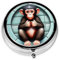 The Silent Monkey Tragbare Pillendose aus Metall, rund, Mini, 3 Fächer, Kunststoffeinsatz, Scharnierverschluss, geeignet für kleine Pillen, Must-Have für Reisen