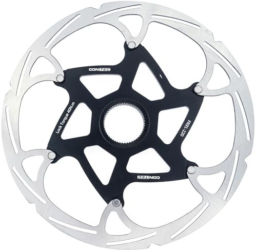 CONTEC Fahrrad-Bremsscheibe CDR-LW-CL, 220mm 240g, Aluminium-Spider, Center Lock, Edelstahl, hitzebeständig, einfache Montage, hohe Bremskraft, silber