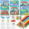 Tigvio 12 Stück Malbücher für kinder, Mini Malbuch Kinder Mitgebsel, Mini Malbuch Set mit 12 Malbücher+72 Buntstifte Kinder ab 3 4 5 6 Jahren für Mitgebsel Kindergeburtstag Hochzeiten Gastgeschenke