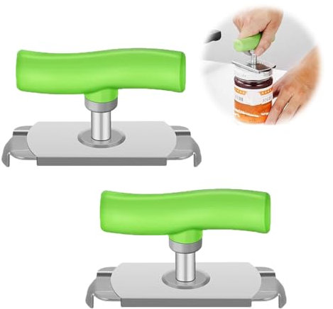 2 Pcs abridor de tapas para ahorrar trabajo, abridor de tapas giratorio,Abridor de Tarros para Artritis,abrelatas multifuncional para Personas Mayores,para familia, picnic, tienda