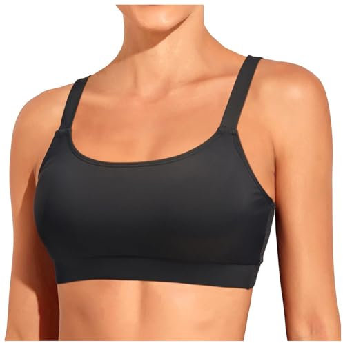 Women's Bikini Tops Quick Dry Bathing Suit Removable Padded Swim Top