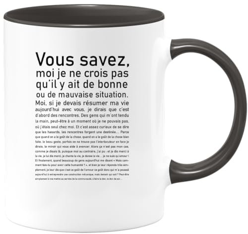 quotedazur - Mug Personnalisé Tasse Cadeau Noël Bonne Ou Mauvaise Situation - Noir/Céramique
