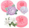 3 Pack Peony Lily Rose Candle Moulds - 3D Silicone Flower Moulds for Candle Making & Resin Craft - Cake Decoration