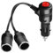 Sdoppiatore Accendisigari Auto, 12V/24V Accendisigari Auto, 1 a 2 Doppia Presa Accendisigari Auto 12V, Presa Accendisigari Doppia, con Interruttore per Barca Auto Motocicletta