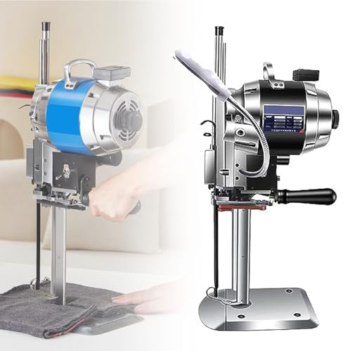 Fabric Cutting Machine,Vertical Electric Fabric Straight Knife Cutter,Industrial Fabric Cutting Machine with Automatic Knife Sharpen,15in