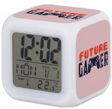 Fabulous Wecker Würfel, beleuchtet, Rosa – Future Gamerr Video Games Geek – 7,8 x 7,8 x 7,8 cm – Retro-Beleuchtung, mehrfarbig, LED