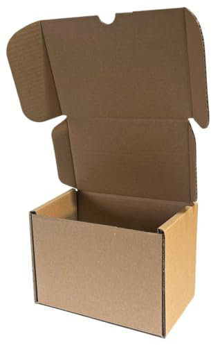 SIXBY - Set 10 Stück - Faltschachteln 200 x 130 x 160 mm Braun - Außenmaß 230 x 140 x 165- K17828 - Versandkarton aus stabilen B-Welle Wellpappe DHL Karton Hermes DPD GLS (230 x 140 x 165 mm)