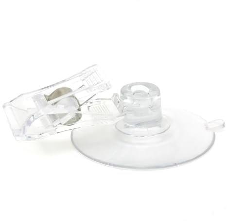 Clip à ventouse universel réutilisable pour permis de voiture, porte-badge, fixation de fenêtre, pare-brise, ticket de stationnement, affichage (transparent)