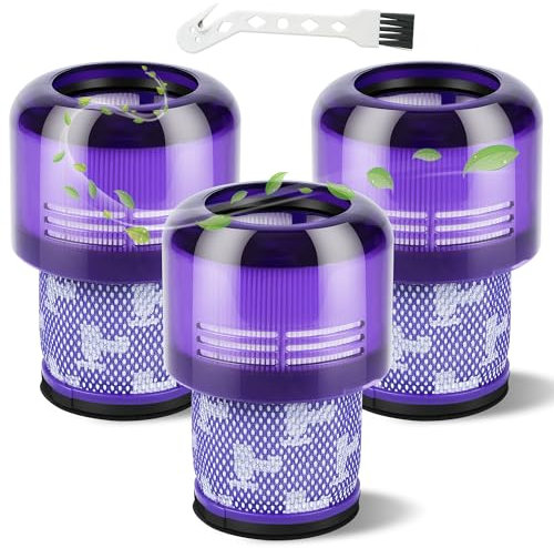 Cheerhom Filtro Compatibles con Dyson V11 V15 SV14 SV17 SV22 Detect Absolute, 3 Pcs Filtros de Repuesto para Aspiradora Dysons, Morado