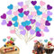 Muffin Deko,50 Stück Muffin Dekorationen,Herzen Cupcake Topper,Glitzer Cupcake Picks Geburtstag für Torte Tortendeko Geburstagstorte für Hochzeitsgüter,Brautbabypartysticks,Neujahrsparty