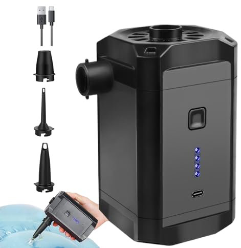 Nixiara Pump for Air Mattress | Small Air Pump for Pool Floats | Small Electric Inflation Device with 3 Nozzles for Camping Mattress Airbed