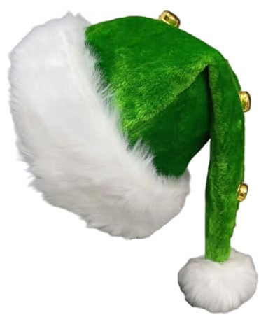 Piceioep Weihnachtliche Kopfbedeckung, dicker Plüsch für die Feiertage, bunte Outfits für Cosplay, Weihnachtsmannmütze