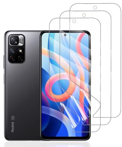 Hhfcryst Protector de Hidrogel Protector para Xiaomi Redmi Note 11/11S, 3 Piezas TPU Protectores de Pantalla HD Transparente Suave (Vidrio no templado)
