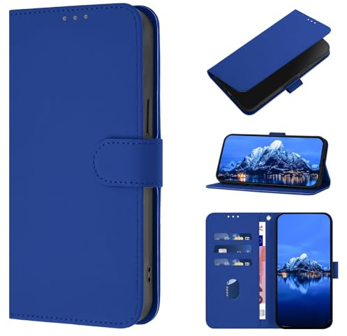 CASEONJAN für Oppo A74 5G / Oppo A54 5G Hülle, PU Lederhülle Schutzhülle Klapphülle mit Kartenhalter, Stoßfestes Flip Cover Wallet Case für Oppo A74 5G / A54 5G Handyhülle (Dunkelblau)
