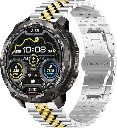 Brazalete de Metal para KOSPET Tank T3/T4/M3/M4/T4C SmartWatch- Pulsera de Acero Inoxidable con Cierre Mariposa