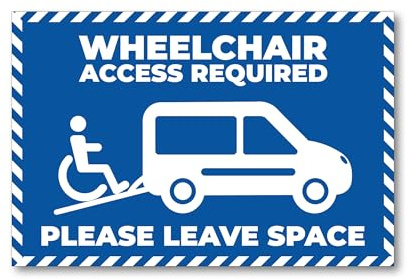 Wheelchair Access Required Car Sticker – Premium Vinyl, Bubble-Free, Waterproof & Durable, Easy to Apply, Removable Decal for Vehicles, Cars, Windows – Disability, Accessible Parking – Made in UK