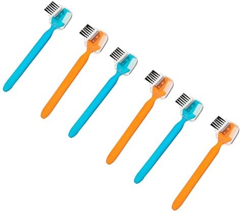 CATIEBYE 6 Stück Augenbrauenformer aus Edelstahl mit Schützendem Netzdesign Inklusive Augenbrauenbürste und Kamm für Präzises Trimmen der Augenbrauen und Arme