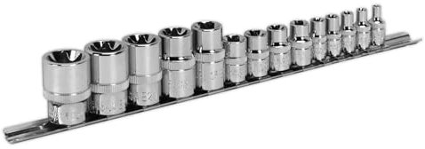 Sealey Ak618 TRX-Star Socket Set 14Pc 1/4 3/8 and 1/2Sq Drive E4-E24