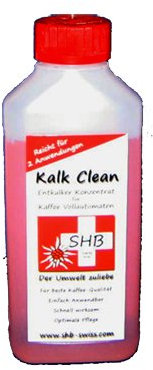 SHB Swiss Kalk Clean Entkalker 250 ml für 2 Entkalkungen für Espresso und Kaffeevollautomaten, Kaffeemaschienen, Siebträger, Kapsel, Pad Maschinen auch für Wasserkocher Bad u.s.w.