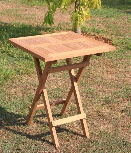 Teakholz Tisch quadratisch klappbar 60x60x75cm, 75% maschinengefertigt, 25% Handarbeit, ofengetrocknet, aus nachhaltig bewirtschafteten Plantagenbau