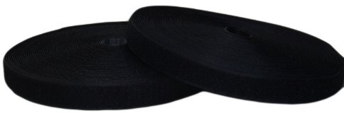 1buy3 25m Klettband zum Aufnähen 25mm Schwarz (25m Haken- und 25m Flauschband) / Grundpreis je Meter = € 0,43
