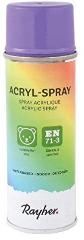 Rayher Spray peinture acrylique mat, mauve, 200ml, DIN EN71-3, base aqueuse, séchage rapide, multiples surfaces, intérieur, extérieur, décoration, rénovation-34145274, 0,55 x 0,55 x 1,7 cm