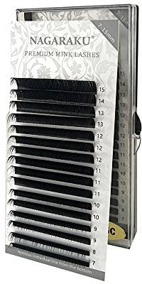 NAGARAKU Extension de Cils à Cils Individuel Volume Russe Faux Cils Professionnel Classique 1: 1 Cils Naturel Boucle Stable Léger Soie Wispy Singel Eyelash Extensions Noir 16 Row(0.05mm B 7-15mm)