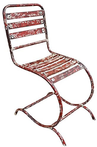 Casa Padrino Jugendstil Gartenstuhl Antik Rot 40 x 45 x H. 92 cm - Gartenmöbel im Jugendstil