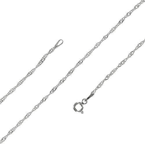 Avesano Singapurkette 925 Silber Damen Halskette Silberkette 2 mm in Länge 38 40 42 45 50 60 cm verfügbar 101086-060