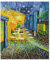 Fokenzary Peinture à la main Café Terrasse Reproduction de Vincent Van Gogh abstrait Tableau sur toile murale encadrée prête à accrocher, 12x16in