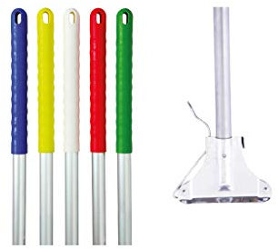 Blake & White Kentucky Mop Handle with Metal Clip - Purely Smile Durable & Lightweight Aluminum Mop Handles for Commercial & Industrial Cleaning - Compatible with Kentucky Mop Heads - Red
